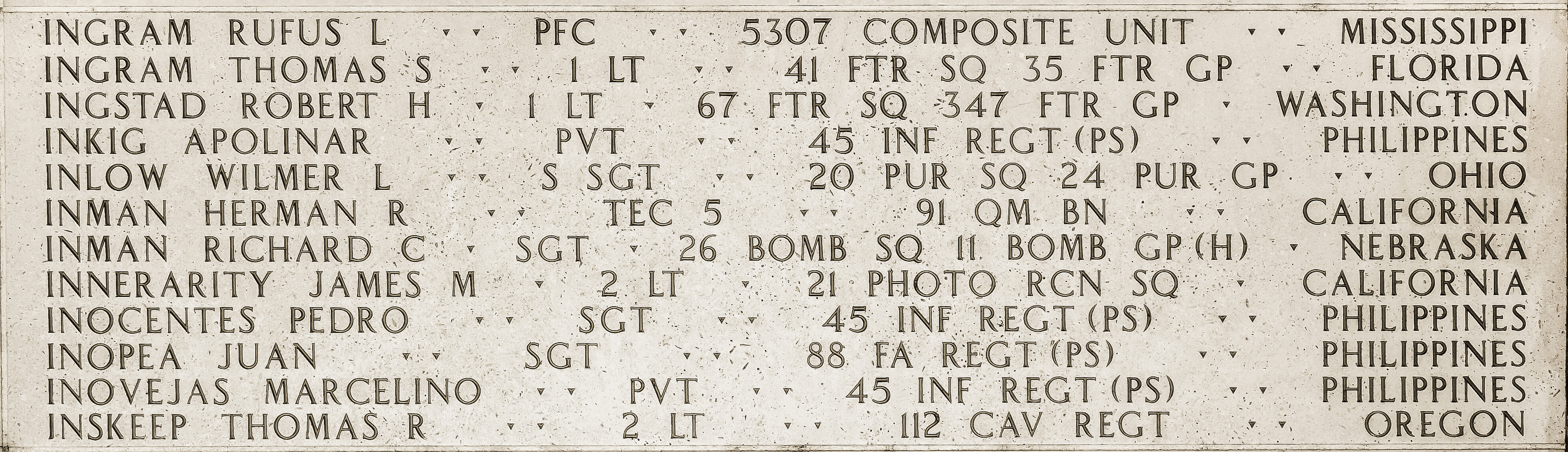 Richard C. Inman, Sergeant